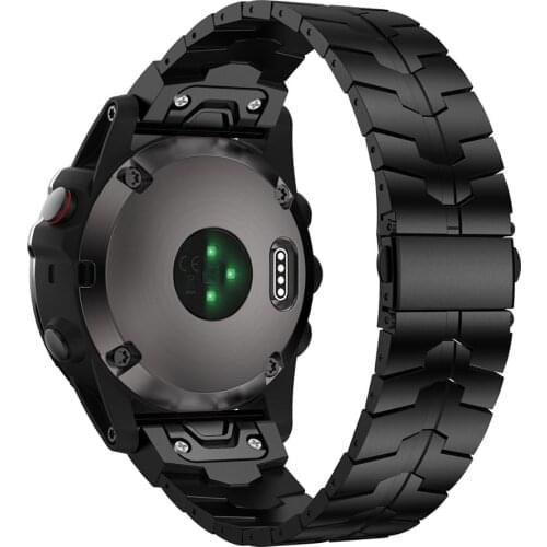 GORPIN Fenix 6 Band, 22mm Titanium Metal Quick Fit Watch Strap for Garmin Fenix 5 Plus, Fenix 6 Pro Bracelet, DLC Silver