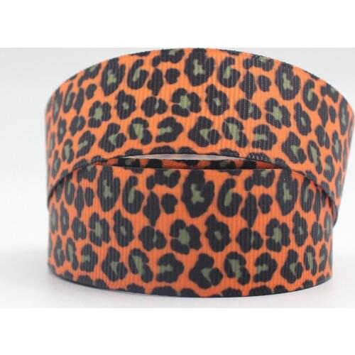 Leopard Print Ribbon Grosgrain Diy Bow Headdress Printing Satin Grosgrain Ribbon Gift Decoration Ribbon 16mm22mm 25mm 38mm 57mm