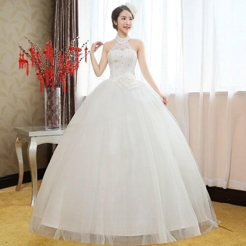 Wedding Dresses New Bride Butterfly Festival Wedding Gowns Halter Plus Size Wedding Dress Princess Lace Up Floral Dress