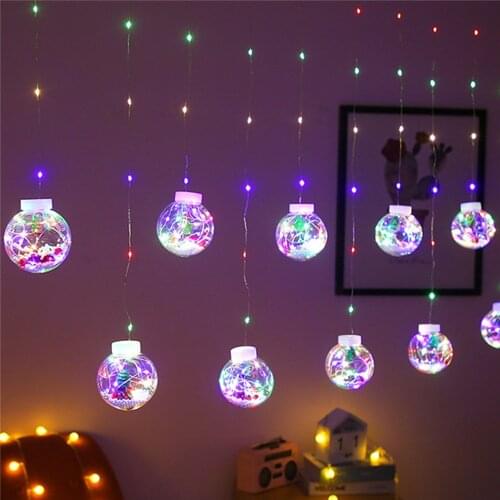 LED Curtain Light 3M 10Leds Copper Wire Light Wishing Ball Christmas Bell Decoration Light Christmas Tree Lantern