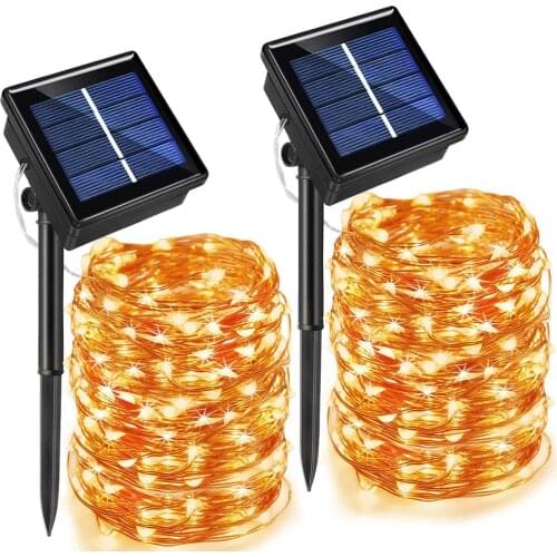 Led Solar Power String Lights LED Solar Lamps Garden Waterproof Holiday Christmas Party String Lights Halloween Decoration