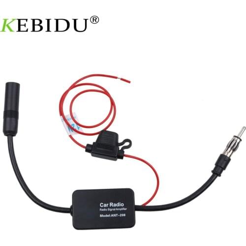 Kebidumei Antenna 12V Car Automobile Radio Signal Amplifier ANT-208 Auto FM/AM Antenna Booster Windshield Mount Antenna Aerials