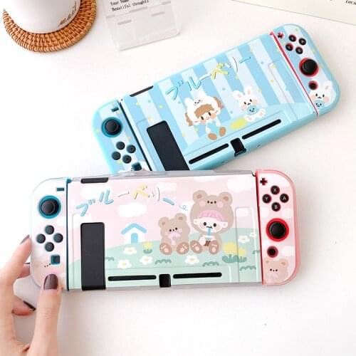 Cartoon Rabbit Girl Switch Protective Shell Matte TPU Cover Shell NS Game Console Housing Box For Nintendo Switch Accessories