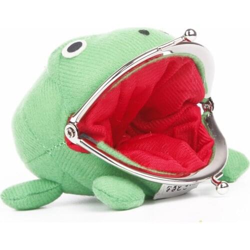 Cute Cartoon Frog Shape Coin Purse Lovely Small Soft Bag Women Wallet Soft Furry Plush Gift For Girl Kids