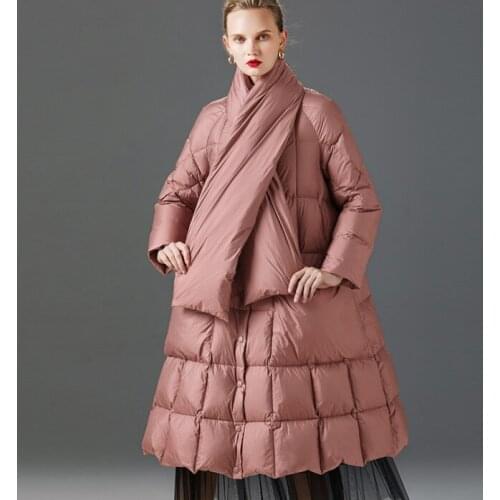 Hooded Women Winter Down Jacket Warm 90% Duck Down Jacket Coat Any Size