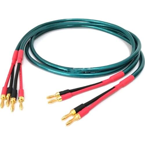 1 pair Ortofon 7N audio Hi-end DIY HIFI Gold Plated 4 banana plugs to 4 banana plugs 4 core OCC speaker cable Cord Wire
