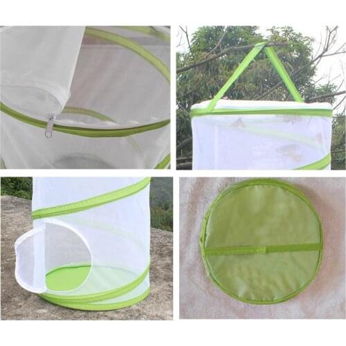 1PC Insect and Butterfly Habitat Cage Terrarium Open Mesh Foldable Housing Enclosure Portable Strip Cylindrical Cage