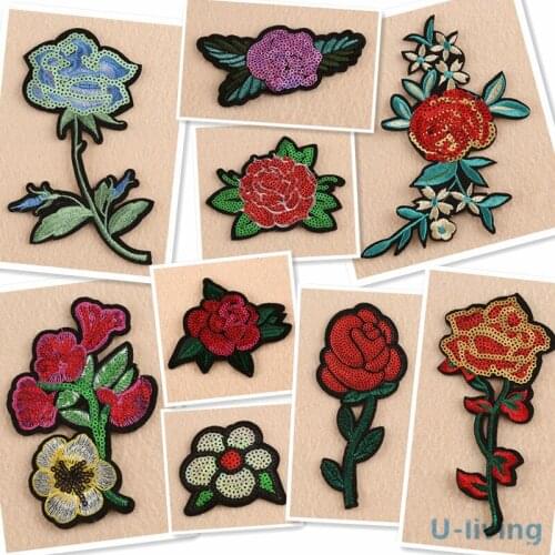 1pcs Mix Flowers Patch for Clothing Iron on Embroidered Sew Applique Cute Patch Fabric Badge Garment DIY Apparel Accessories 79
