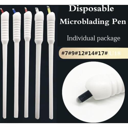 10pcs Disposable Microblading Tebori Pen Classic Permanent makeup manual Tattoo pen Sterile Packaging Plastic for 18U Microblade