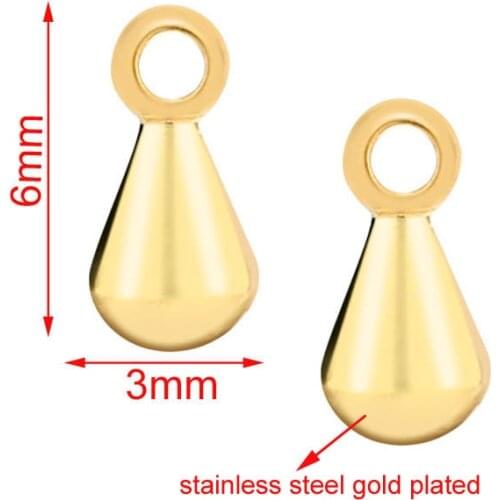 100pcs Stainless Steel Extender Chain Tear Drop Dangle End Beads End Piece Jewlelry Finding for Making Bead Necklace Bracelet