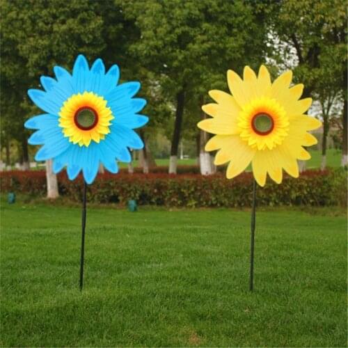 28" Child DIY Colorful Sunflower Windmill Toy Children Outdoor Activities Toy