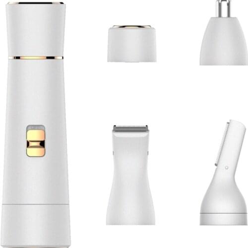 4 in 1 Bikini Trimmer for Women Facial Hair Painless Removal Wet/Dry Ladies Shaver for Face/Bikini Area/Armpit/Leg