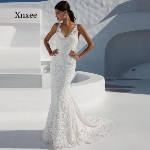 White Spaghetti Strap Lace Hollow Out Backless Mermaid Dress Sexy Slim Sleeveless Wedding Banquet Fishtail Pencil Long Dresses