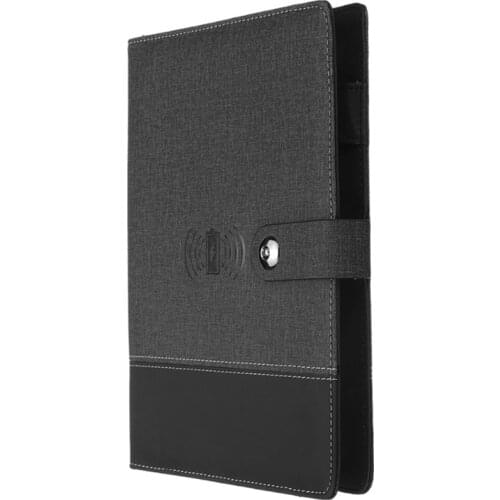 Business Note Book Multi Functional A5 Power Book 8000 MAh Power Bank Qi Wireless Charging Note Book Binder Spiral Diary Planner