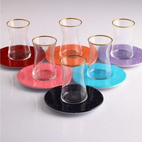 DOLBOVIPaşabahçe 12 Piece Tea Set-Color mug кружка coffee cup cup اكواب قهوه tazas