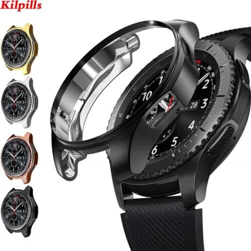 Case for samsung Galaxy watch 46mm/42mm strap TPU Plated Screen protector cover bumper S 3 42/46 mm Gear S3 Frontier band
