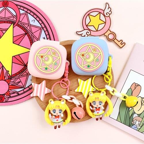 Cute Sweet Girl Silicone Case for OPPO Enco W51 Case Biuetooth Earphone Protective Cover Shockproof Portable Keyring Decoration