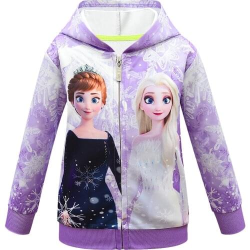 Disney Spring Autumn Frozen anna elsa princess Girls Coat Baby Kids Hooded Outwear Baby Kids Coats Jacket Clothing