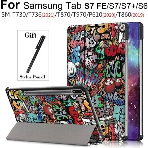 For Samsung Galaxy Tab S7 Plus Fe Case, SM-T730 T736 T970 T870 T875 Protective Cover For Samsung Galaxy S6 P610 S6 T860 Case