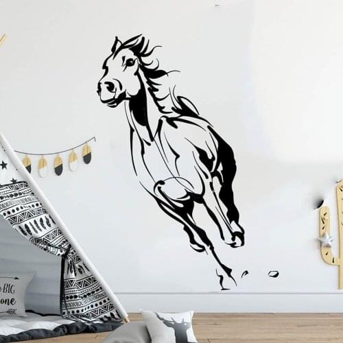 Unicorn Jungle Farm Nursery Wall Stickers Giant Horse Running Pet House Wall Stickers Childrens Room Wall Decor