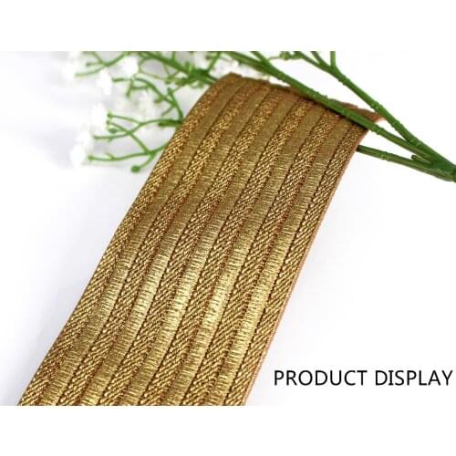 57mm Bronzing Elastic Stretch Ribbon Tape Trim Band Strap Webbing Applique Sewing Supplies cinta for Costume Belt 5yd/T1169