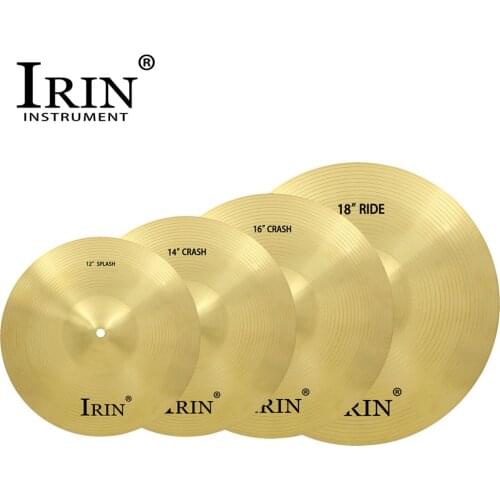 IRIN SC-260 Cymbal Set Brass Alloy Including 12 Inch Splash 14 Inch &16 Inch Crash 18 Inch &20 Inch Ride Cymbals with Carry Bag