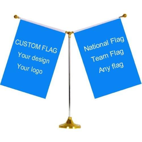 KAFNIK,Wholesale table desk flag Y-shaped base desk flag with any 14*21cm flags,free shipping
