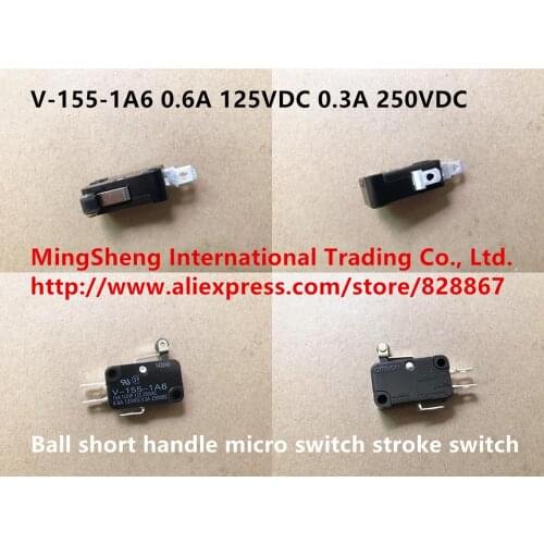 Original new 100% V-155-1A6 0.6A 125VDC 0.3A 250VDC ball short handle micro switch stroke switch