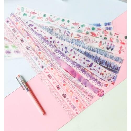 Cute Paper Tape DIY Scrapbooking Tape Sticker Cartoon Creative Pattern Style Decorative Combination Craft Set School Supplies