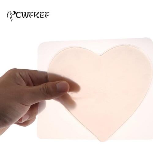 Reusable Women Skin Care Body Chest Anti Wrinkle Pads Medical Skin Color Grade Silicone Heart Shaped Overnight Invisible Pads