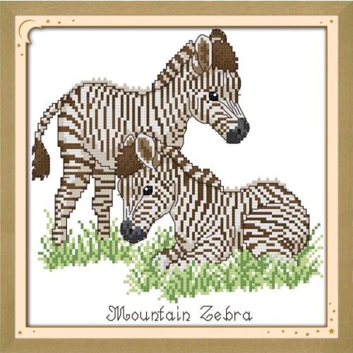Everlasting Love Baby Zebra Chinese Cross Stitch Kits Ecological Cotton Stamped Printed 11CT DIY New Year Decorations For Home