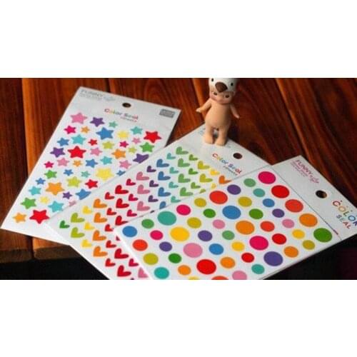 New 1 lot = 1 pack = 6 sheets rainbow colors Paper sticker / cute index label