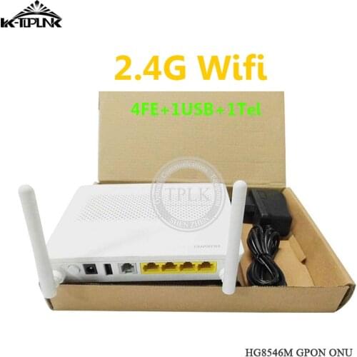 New Hua Wei HG8546M GPON ONT ONU HGU Terminal Modem 4FE+1USB+1Tel+2.4G WIFI With 2 Antennas Wireless Interface English Firmware