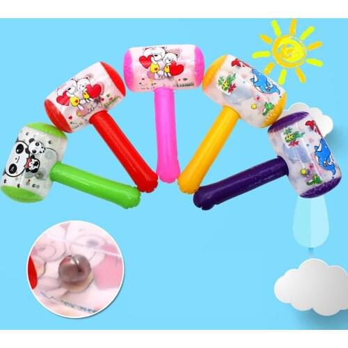 New Hot Cute Cartoon Inflatable Hammer Air Hammer With Kids Children Blow Up Noise Maker Toys Color Random