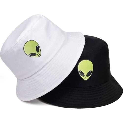 Fashion cotton wild fisherman hat hip-hop panama hats alien printing bucket hat summer outdoor travel sun protection sun hats