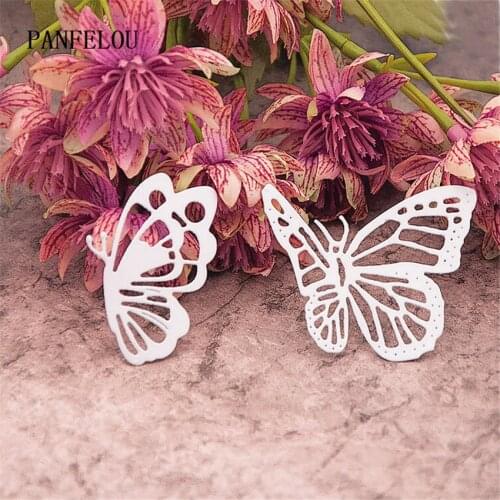 PANFELOU 1lot=2PCS butterfly fly metal craft Carbon Steel Cutter paper die cutting dies Scrapbooking/DIY Embossing cards