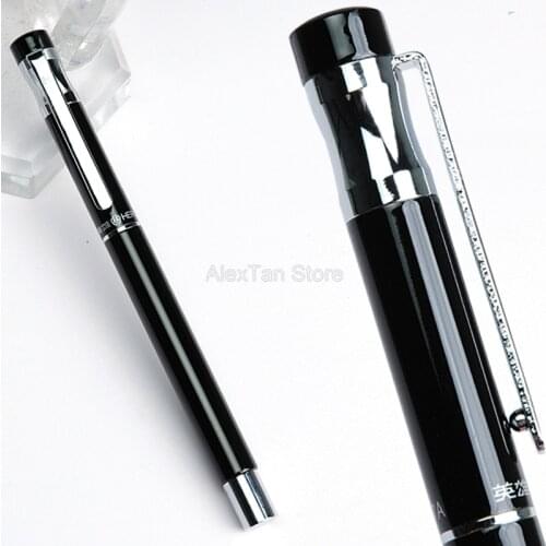 Hero Brand New 0.5mm Iridium Nib Steel Black Fountain Pen 360 Degree Inking Pens Office Home School For Writing Stationery
