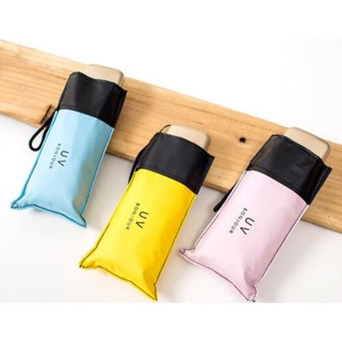 Clear Mini Umbrella Rain Women Small Pocket Umbrellas For Sun Protection Uv Parasol Paraguas Capsule Unbrella Folding Cute Art 0