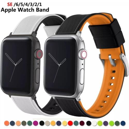 Band For Apple Watch Silicone Strap 44mm 40mm iwatch 42mm 38mm Rubber watchband iWatch Belt Bracelet Apple Watch 4 3 5 6 SE