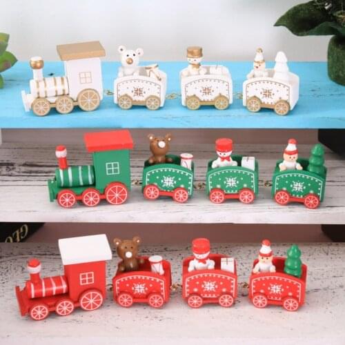 Christmas Decoration Christmas Wooden Train Ornament For Home Gift Toys Crafts Table Deco High Qulaity And Practical Gifts