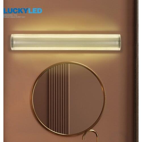 LUCKYLED Led Wall Lamp AC85-265V Dimmable Wall Mirror Lights For Bedroom Led Wall Light For Indoor Bathroom Acrylic Lamp