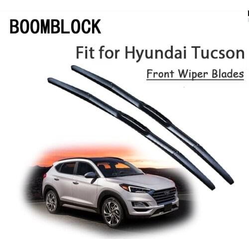 BOOMBLOCK 2PCS High Quality Front Windshield Wiper Blades For Hyundai Tucson MK1 MK2 MK3 2017 2016-2004 Accessories