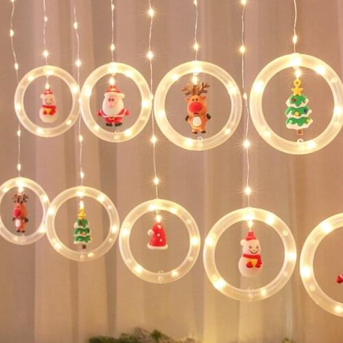 LED Holiday Light Christmas Decor Wedding Room Decoration Garland String Lights Santa Curtain Lamp Garden Decoration Outdoor