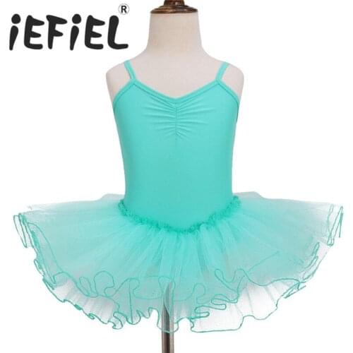 Sleeveless Turquoise Color Dance wear Kids Clothing Princess Gymnastics Leotard Girls Ballet Tutu Dancing Ballerina Costumes