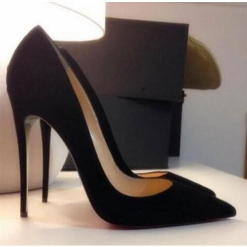 So Nice Kate Black Suede 12cm/10cm/8cm High Heels Pigalle Wedding Shoes Women Pumps Shoes Woman Brand Design