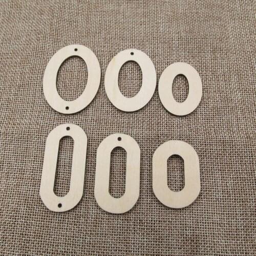 10pcs Unfinished Wood Earrings Blanks Oval O U Wooden Shape Cutouts Plywood For DIY Crafts Jewel Base Making