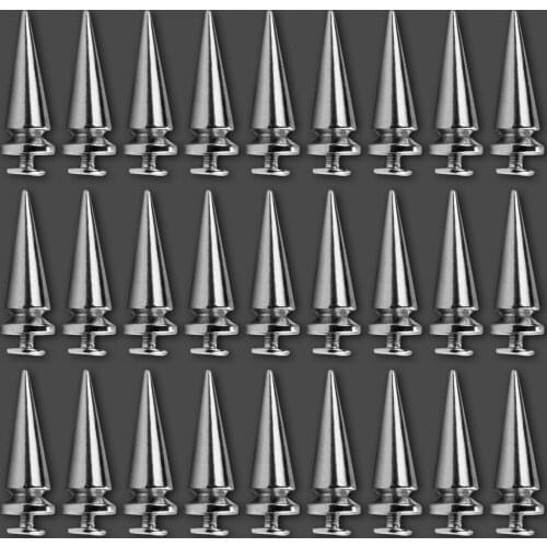 50PCS 10x25mm Alloy Bullet-shaped Stud Spike Rivets for DIY Craft Cool Punk Garment Leather Necklace Bags Shoes Jackets Belts