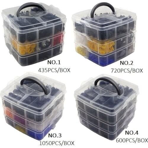 Mixed 435pcs 600pcs 720pcs 1050pcs Universal Car Fastener Clips Door Trim Panel Bumper Rivet Push Engine Cover Fenders Retainer