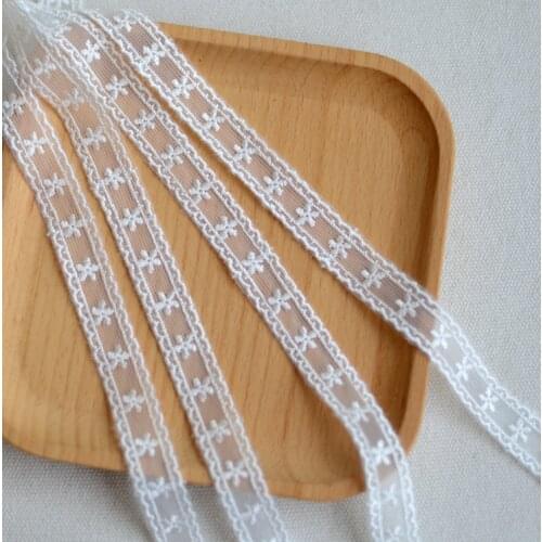 4 Meters/lot Width 1.2cm White Embroidery Lace Trim Fabric DIY Sewing Garment Accessories Dress Meterial