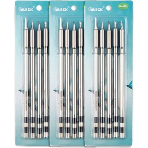 5pcs/lot Original QUICK TSS02-SK TSS02-K TSS02-I TSS02-2C TSS02-3C Conical Type Lead Free Solder Iron Tip for TS1200A